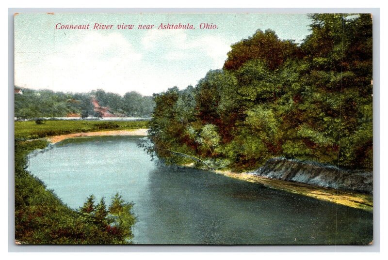 Bend In Conneaut River Ashtabula Ohio OH  UNP DB Postcard N24