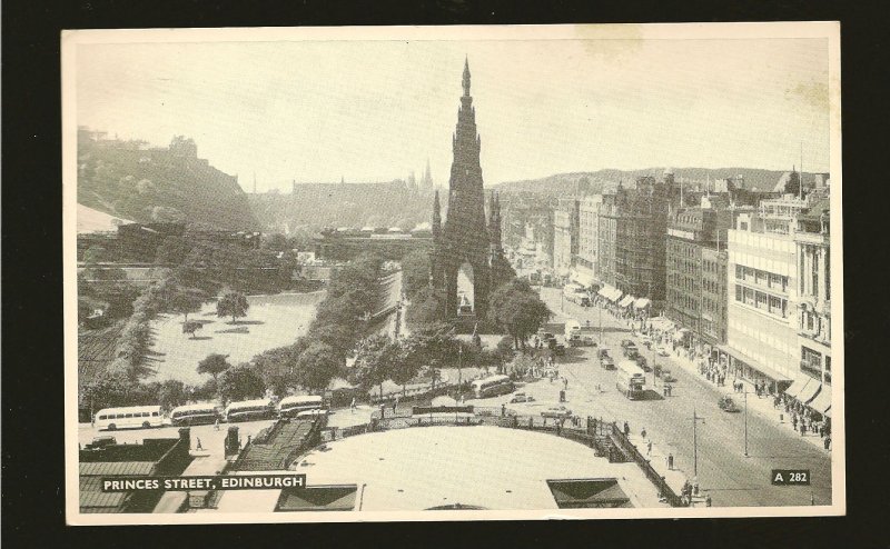 Postmark 1958 Edinburgh Scotland Princes Street Edinburgh Photo Postcard