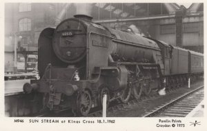 Sun Stream at Kings Cross in 1962 Train Railway Real Photo Postcard