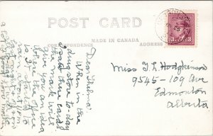 Dawson Creek BC Palace Hotel VL Cafe Bowling Alley 1940s Real Photo Postcard G53 