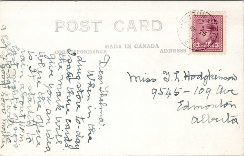 Dawson Creek BC Palace Hotel VL Cafe Bowling Alley 1940s Real Photo Postcard G53 