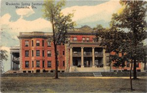 J36/ Waukesha Wisconsin Postcard c1910 Waukesha Spring Sanitarium 16