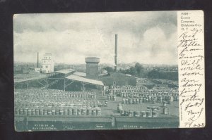 OKLAHOMA CITY OKLAHOMA COTTON COMPRESS RAILROAD DEPOT VINTAGE POSTCARD 1907