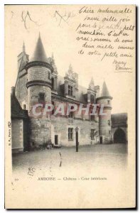 Old Postcard Amboise Castle inner court