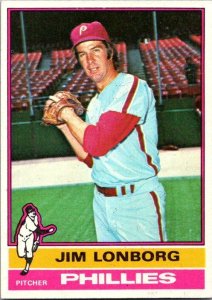 1976 Topps Football Card Jim Lonborg Philadelphia Phillies sk13533