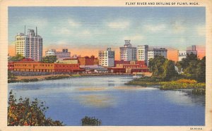 Flint River Skyline Of Flint - Flint, Michigan MI
