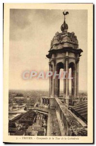 Postcard Old Troyes Campanile Tower of the Cathedral