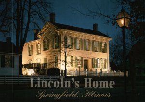 VINTAGE CONTINENTAL SIZE POSTCARD ABRAHAM LINCOLN'S HOME SPRINGFIELD ILLINOIS