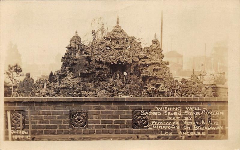 Los Angeles California~Sacred Seven Star Cavern Wishign Well~1945 RPPC-Postcard