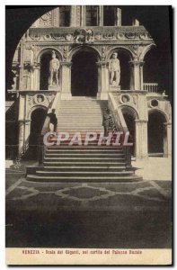 Old Postcard Venezia Seala dei Giganti nel cortile del palazzo Ducale