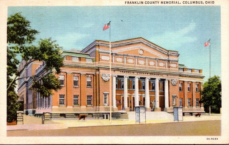 Ohio Columbus Franklin County Memorial 1935 Curteich