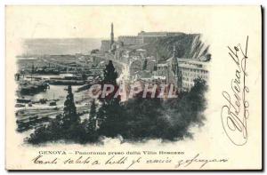 Postcard Old Preso Genova Panorama Dalla Villa Rosazza