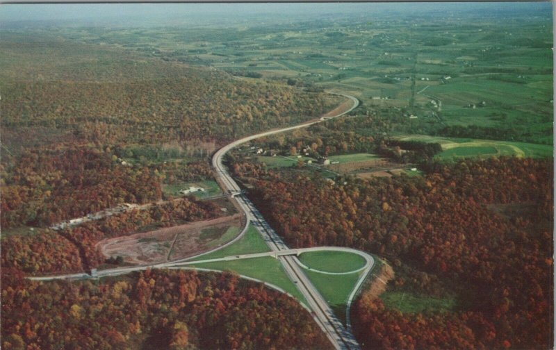 Vintage Birds eye Pennsylvania Turnpike Lebanon Lancaster postcard C682 