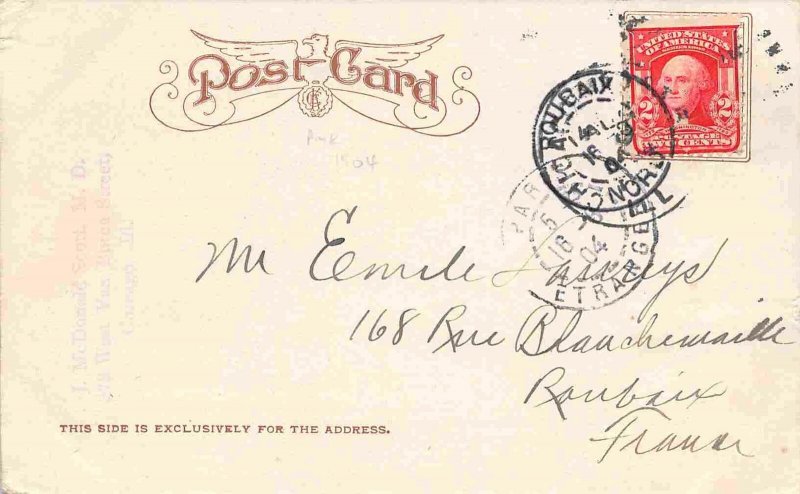 Auditorium Hotel Chicago Illinois 1904 postcard