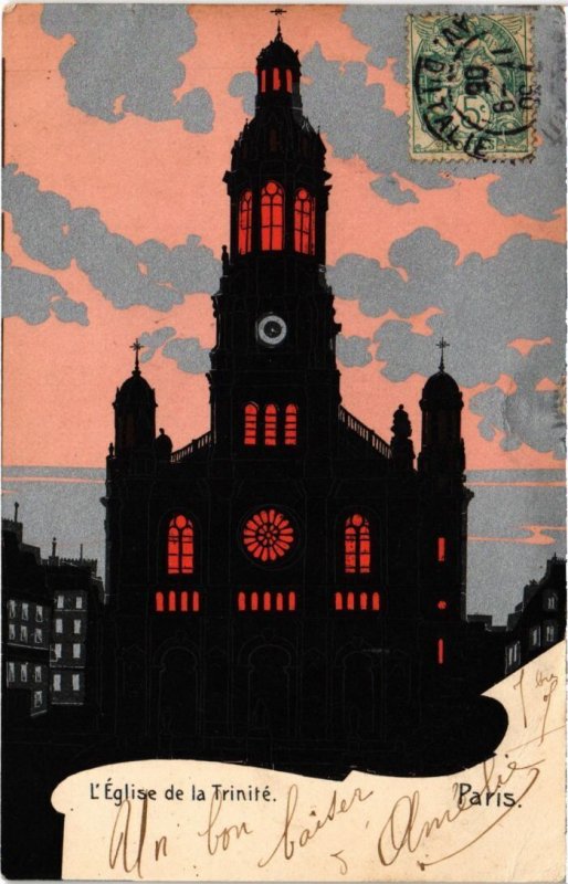 CPA PARIS Silhouettes Eglise de la Trinite (1244480)