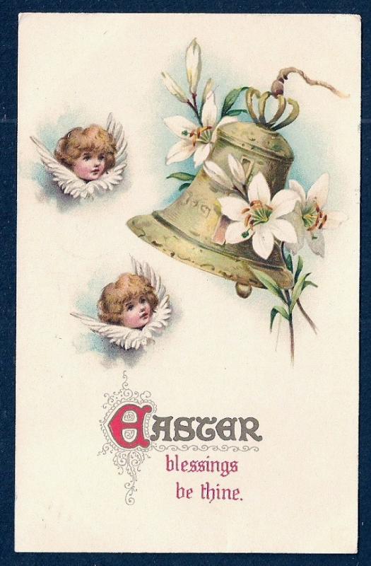 Blessing be Thine Angels & Bells Easter used c1909