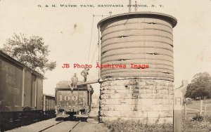 NY, Sanitaria Springs, New York, RPPC, Delaware & Hudson Railroad Water Tank