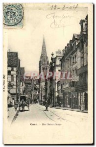 Old Postcard Caen Rue Saint Pierre