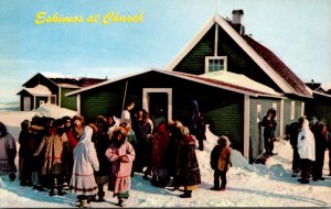 Alaska Eskimos At Church At Point Hope