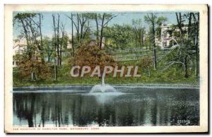 Old Postcard The Fountain In Hamilton Park Waterbury Conn