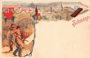 Advertising Chocolat Suchard France Dijon Blacksmith Vineyard postcard B978