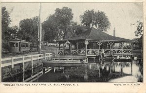 Postcard Trolley Terminus And Pavilion Blackwood NJ Gloucester Township Camden
