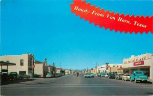 Van Horn Texas 1950s Automobiles Walcott Williford Postcard 21-7902