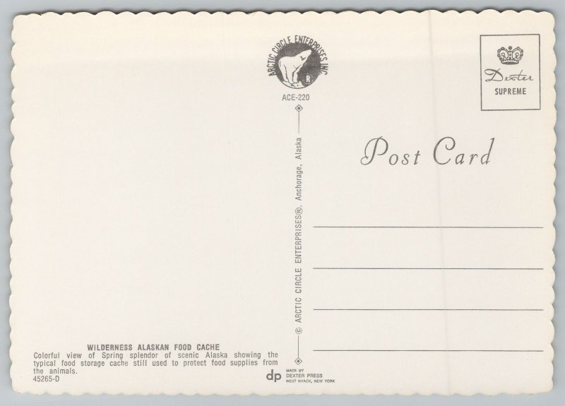 Alaska~Food Cache with Ladder~Continental Postcard 