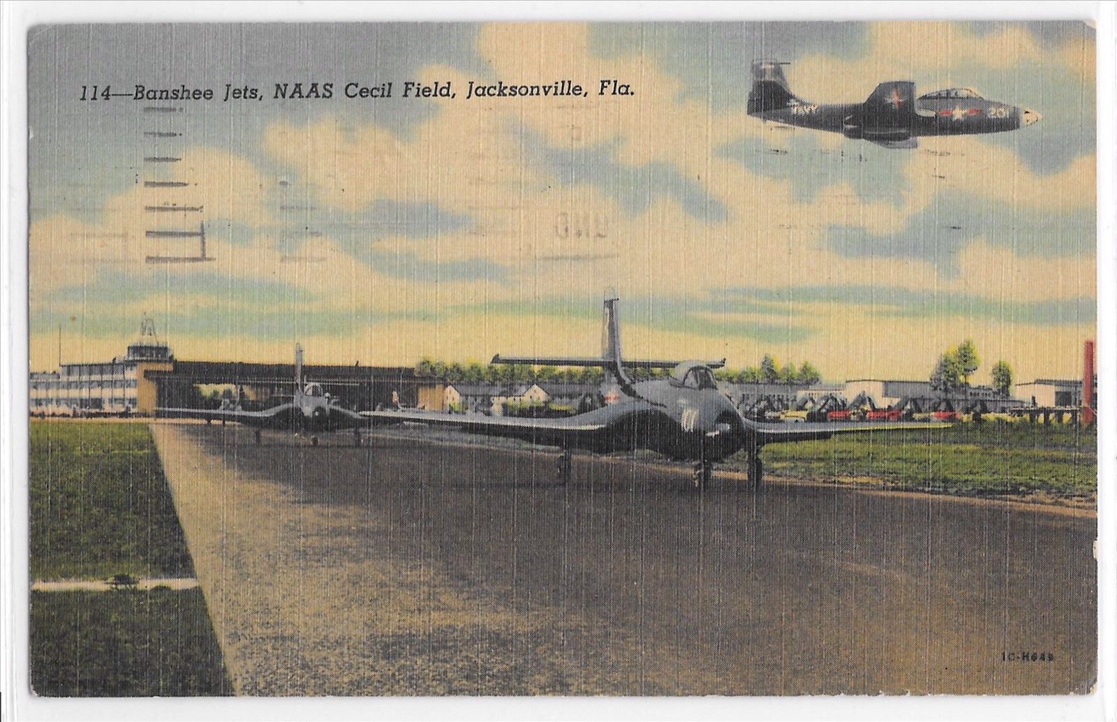 Vintage Postcard Banshee Jets US Navy NAAS Cecil Field Jacksonville Fl