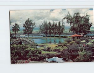 Postcard Beautiful Liliuokalani Park on the shores of Hilo Bay, Hilo, Hawaii