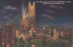 North Carolina Durham The Chapel and Center Quadrangle At Night Duke Universi...