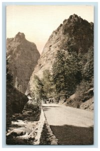 C.1910 Pillars Of Hercules South Cheyenne Canyon Hand Colored Postcard F63 