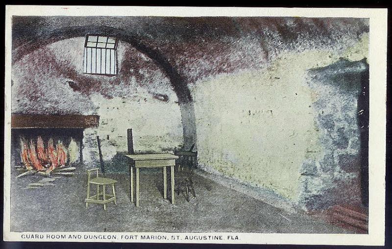 Guard Room Dungeon Fort Marion St Augustine FL unused c1915