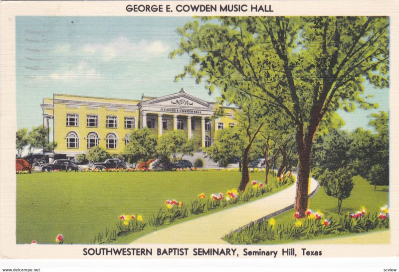 SEMINARY HILL, Texas, 1954; George E. Cowden Music Hall, SW Baptist Seminary