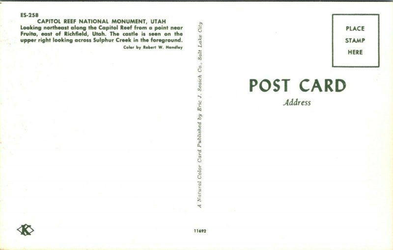 Capitol Reef National Monument Utah Postcard