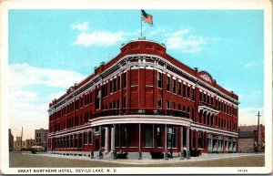 Postcard Great Northern Hotel in Devils Lake, North Dakota~1365