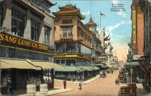 SAN FRANCISCO CA Chinatown Street Scene c1920 Postcard