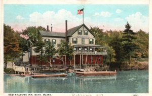 Vintage Postcard New Meadows Inn Hotel Rooms Accommodations Bath Maine ME