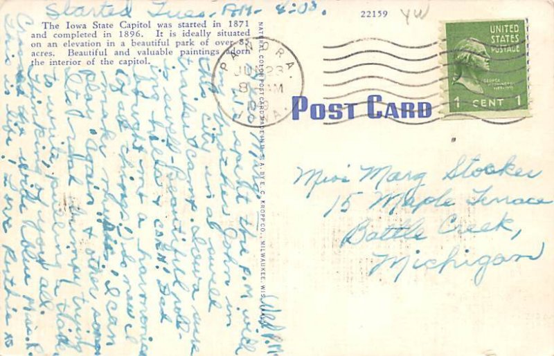 Iowa State Capitol Building Des Moines, Iowa