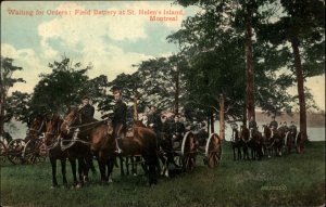Canada Military Field Battery Horses St. Helen's Island Montreal c1910 Postcard