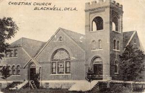 Blackwell Oklahoma Christian Church Street View Antique Postcard K15532