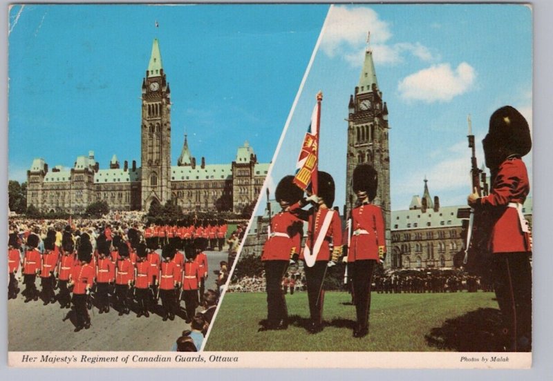 Changing Of The Guards, Ottawa, Ontario, Chrome Split View Postcard