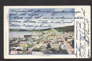 ASTORIA OREGON DOWNTOWN BIRDSEYE VIEW 1906 VINTAGE POSTCARD