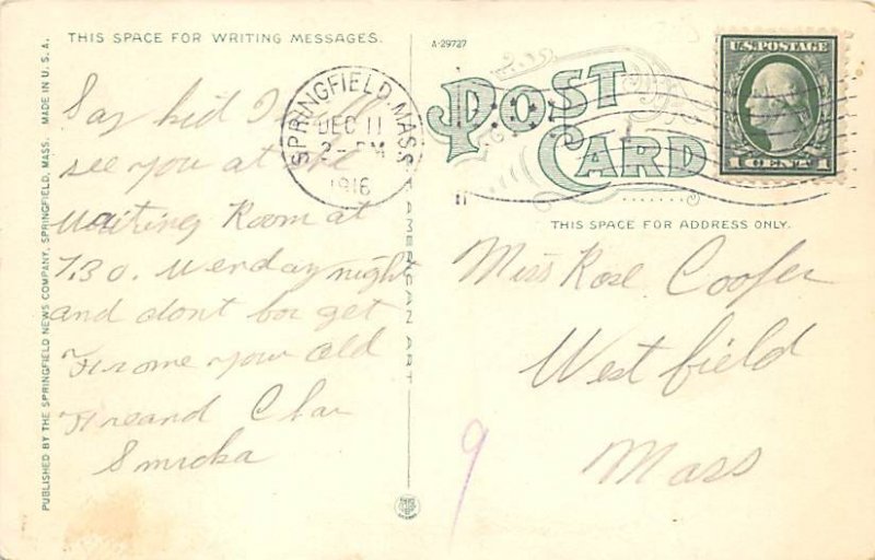 Connecticut River Springfield, Massachusetts USA Postcard