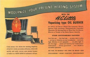 Postcard 1940s Oil Burner Furner furnace advertising Teich linen 23-4522