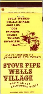 Vintage Matchbook Cover Stove Pipe Wells Village Death Valley, California MB174
