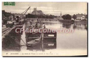 Old Postcard Auxerre Les Bords De I'Yonne at Mill Batardeau