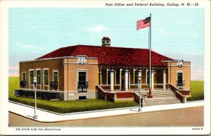 Linen Postcard Post Office and Federal Building in Gallup, New Mexico