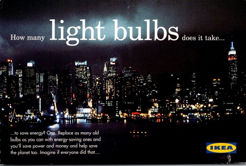 Advertising IKEA Light Bulbs New York Skyline At Night 2004