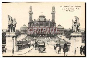 Old Postcard Paris Trocadero and the lena Bridge